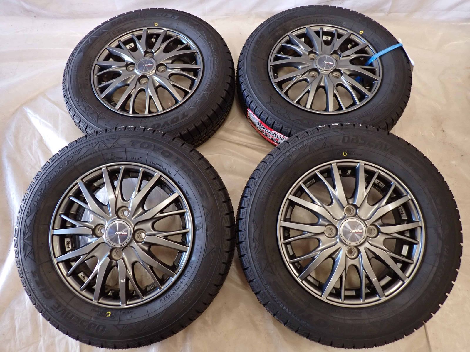 冬 製 4本 会社宛 145 80R13×4J 75Q トーヨー オブザーブ GIZ3 アルミ スペーシア ミライース タント N-BOX NO D6087 FFCRYSTALESIA_COM