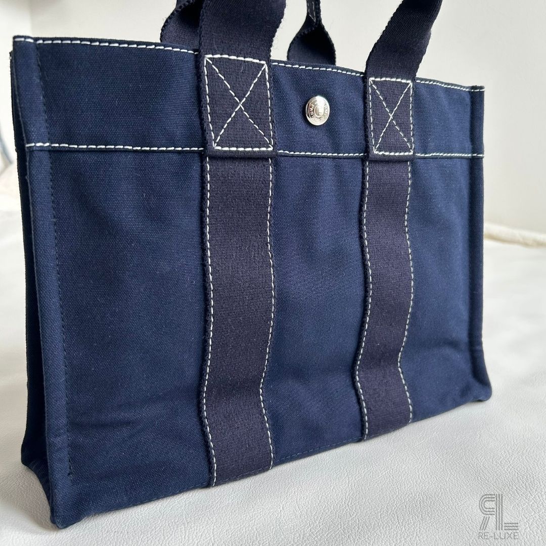 美品✦HERMESドーヴィルPM NAVY 紺 トートバッグ✴︎クリーニング済 164美品✦HERMESドーヴィルPM NAVY 紺 トートバッグ
