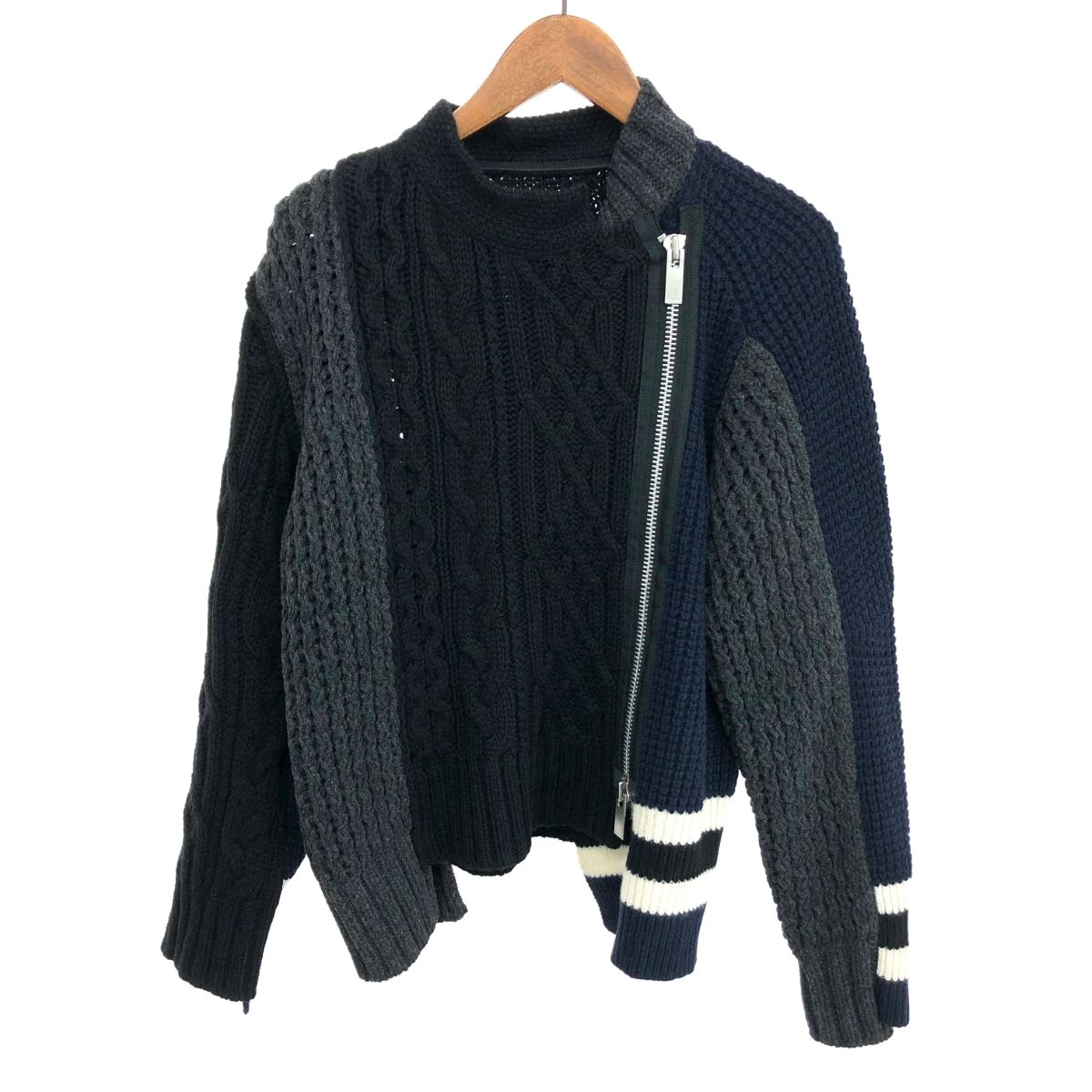 SACAI ライダース ニット ブルゾン サカイ コート メンズ