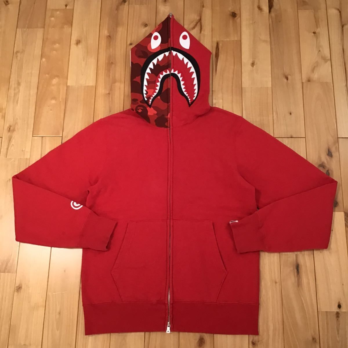 Red camo シャーク パーカー Mサイズ shark full zip hoodie a bathing 