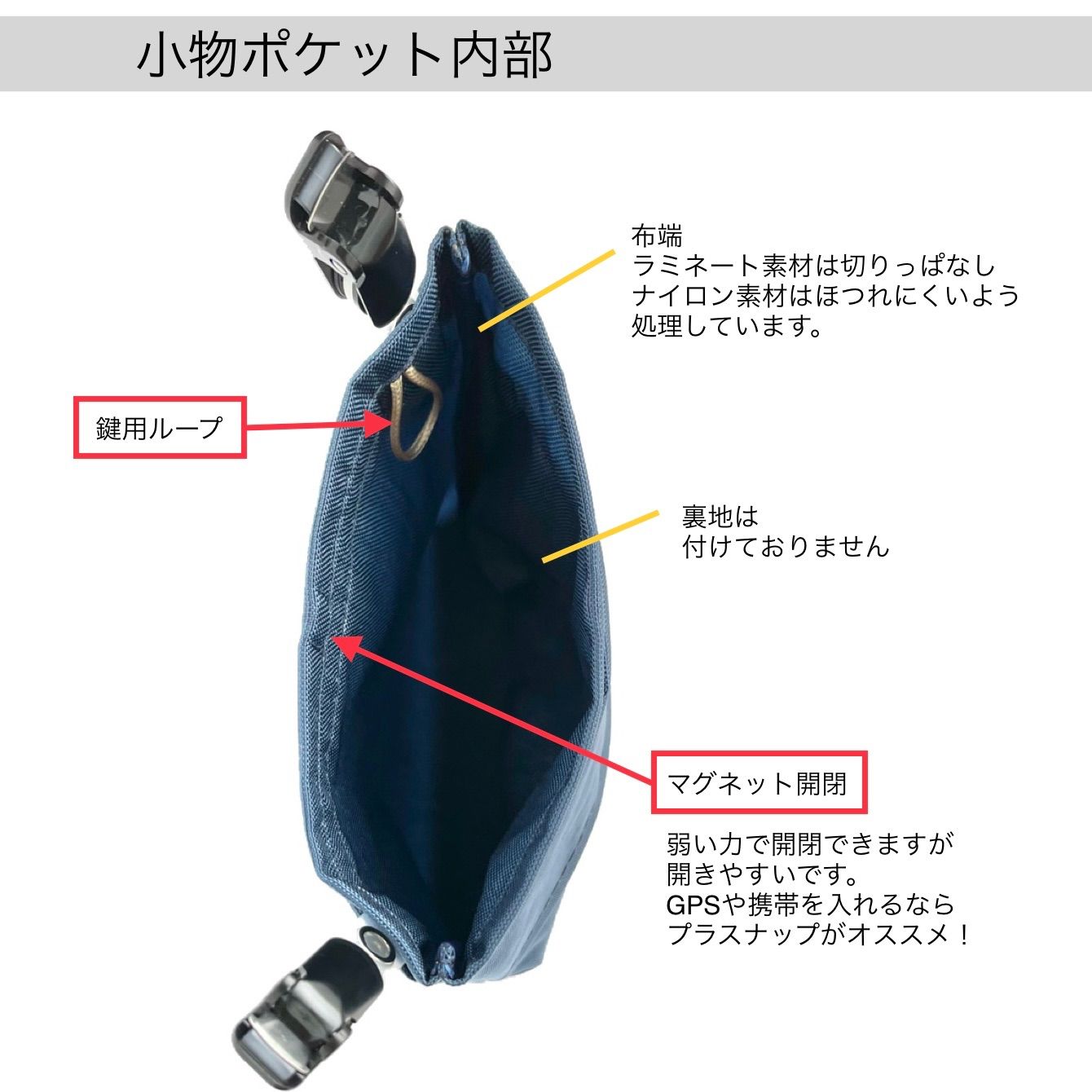 移動ポケット】🧲マグネットタイプでワンタッチ開閉！ 撥水ナイロン
