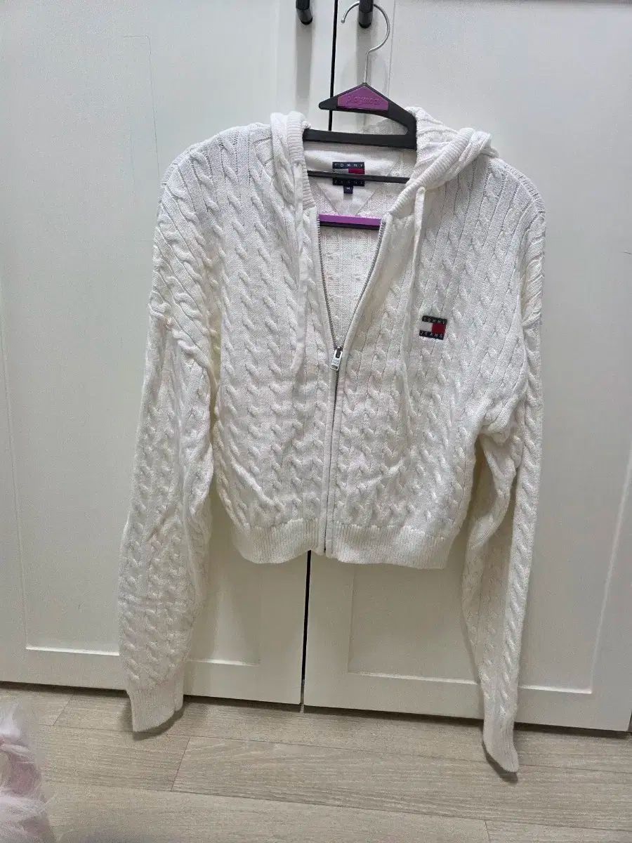 TOMMY JEANS トミー ジーンズ レディース ニットフードジップアップ M