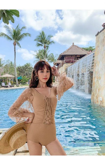 ボリューム袖 シフォン 水着 ワンピース水着 体系カバー水着 ワンピース 体系カバー 二の腕カバー 長袖 リボン レース チュール シフォン レースアップ ハイウエスト 透け感 シースルー 胸元 かわいい 大人可愛い きれいめ セクシー カジュアル ゴージャス 華やか 大人 ボリューム袖 シフォン 水着 ワンピース水着 体系カバー水着