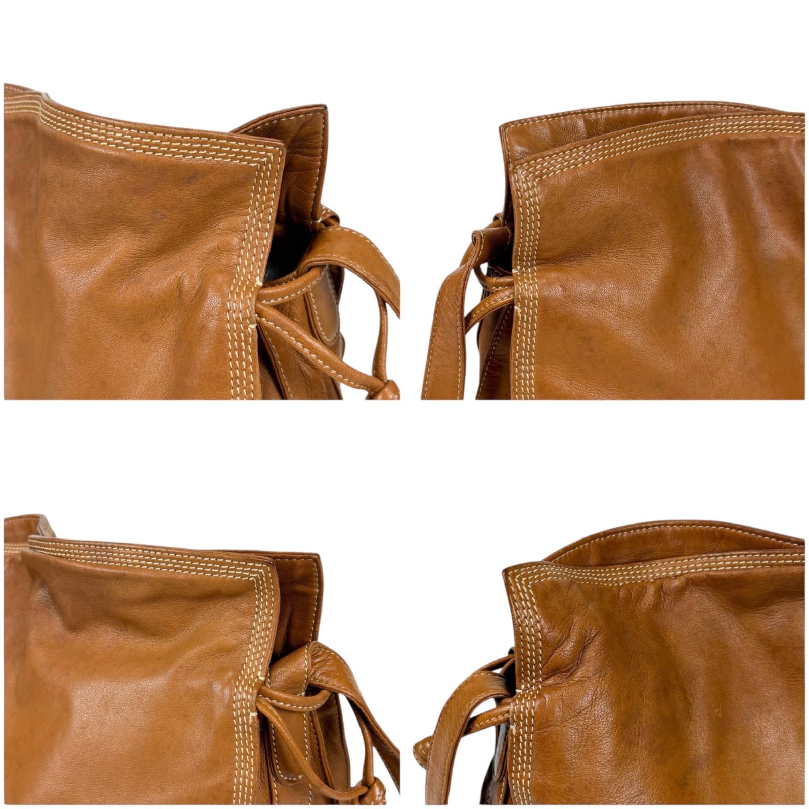 ロエベ LOEWE 巾着型 ショルダーバッグ アナグラムロゴ ブラウン