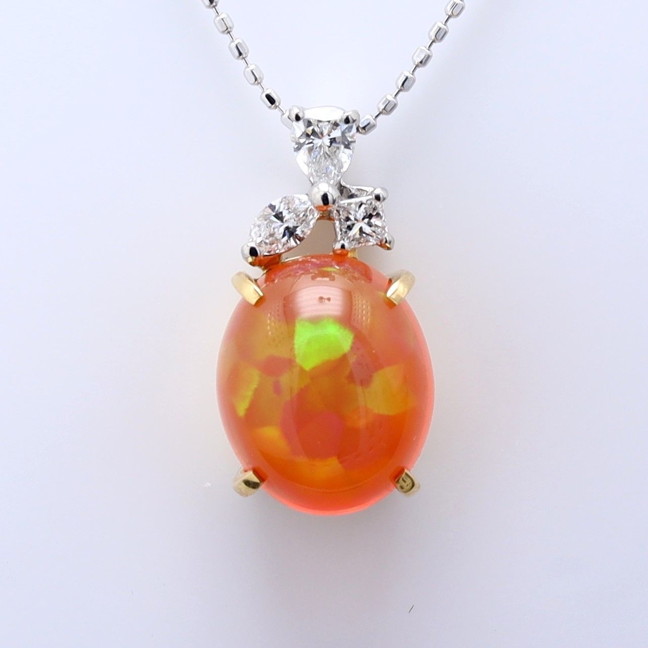 オパール 3.25ct ダイヤモンド 0.25ct Pt950 K18 クレサンベール 