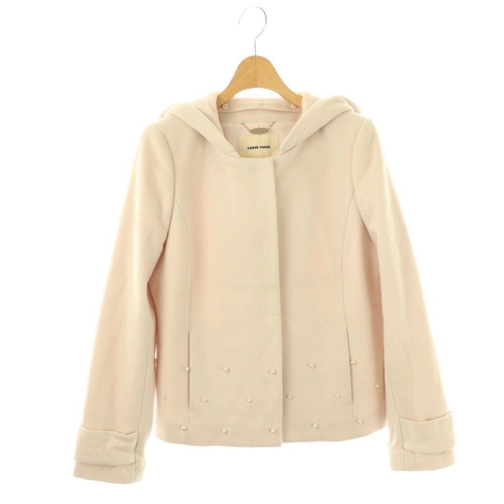 レッセパッセ LAISSE PASSE フェイクパール装飾 ショートコート
