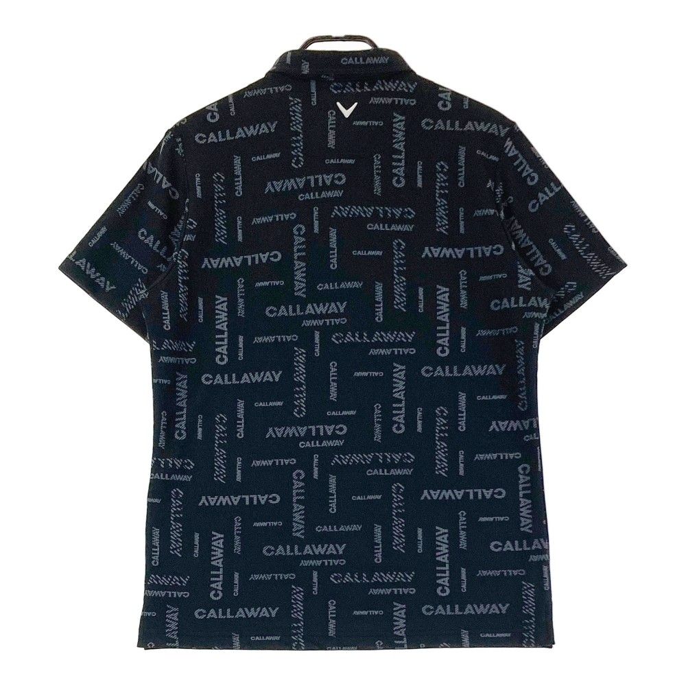 サイズ L CALLAWAY キャロウェイ モデル 半袖 ポロシャツ ロゴ 総柄 ブラック系 240101268966 ゴルフウェア メンズ ストスト