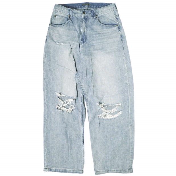 LUSOR ルーソル DESTROY DENIM デストロイデニム UNSSSDK01-B L Indigo ワイド ジーンズ パンツ ジップフライ ボトムス【中古】【LUSOR】 LUSOR ルーソル DESTROY DENIM デストロイデニム UNSSSDK01-B L Indigo