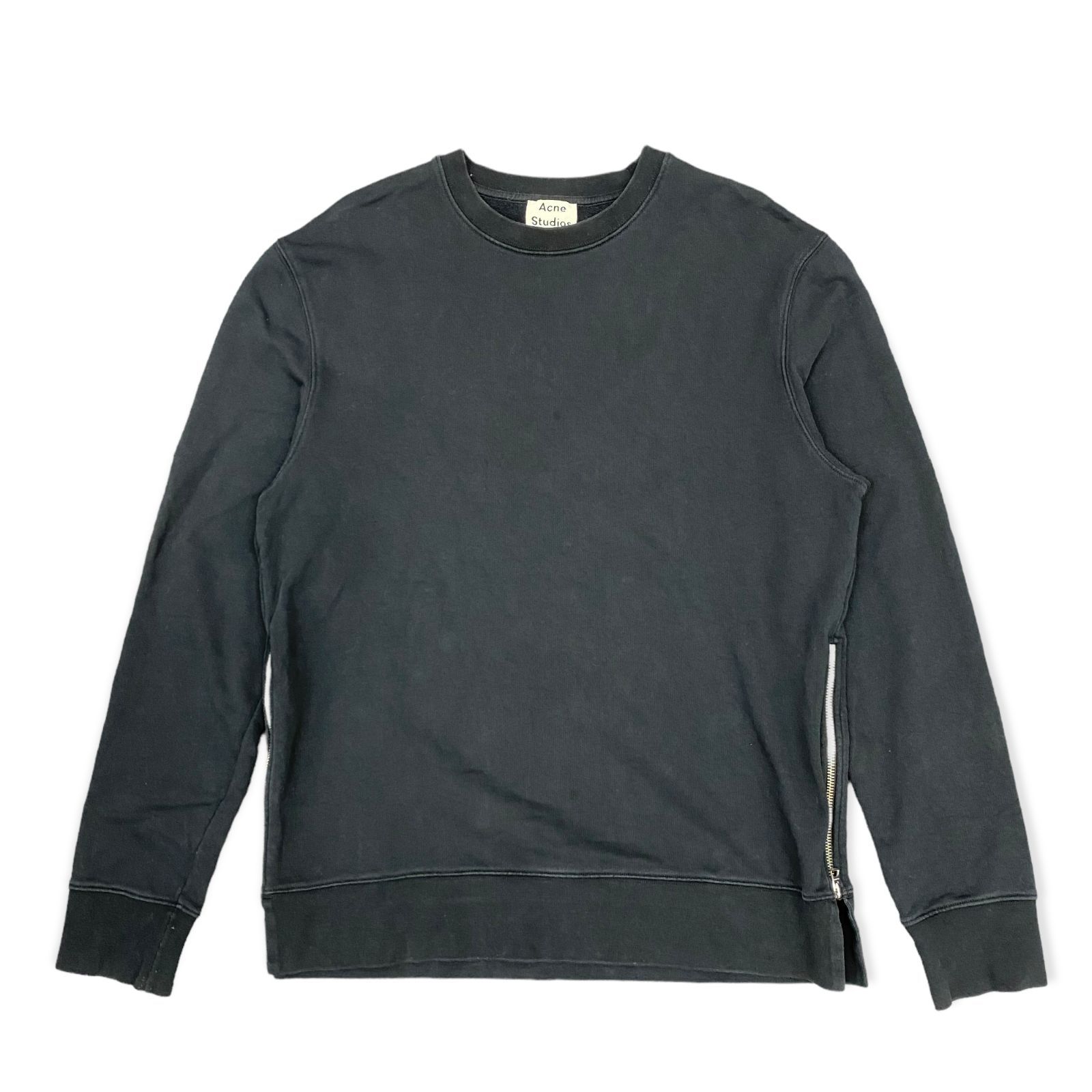 Acne Studios FLINTON サイドジップスウェット ブラック M Acne Studios FLINTON サイドジップスウェット ブラック M