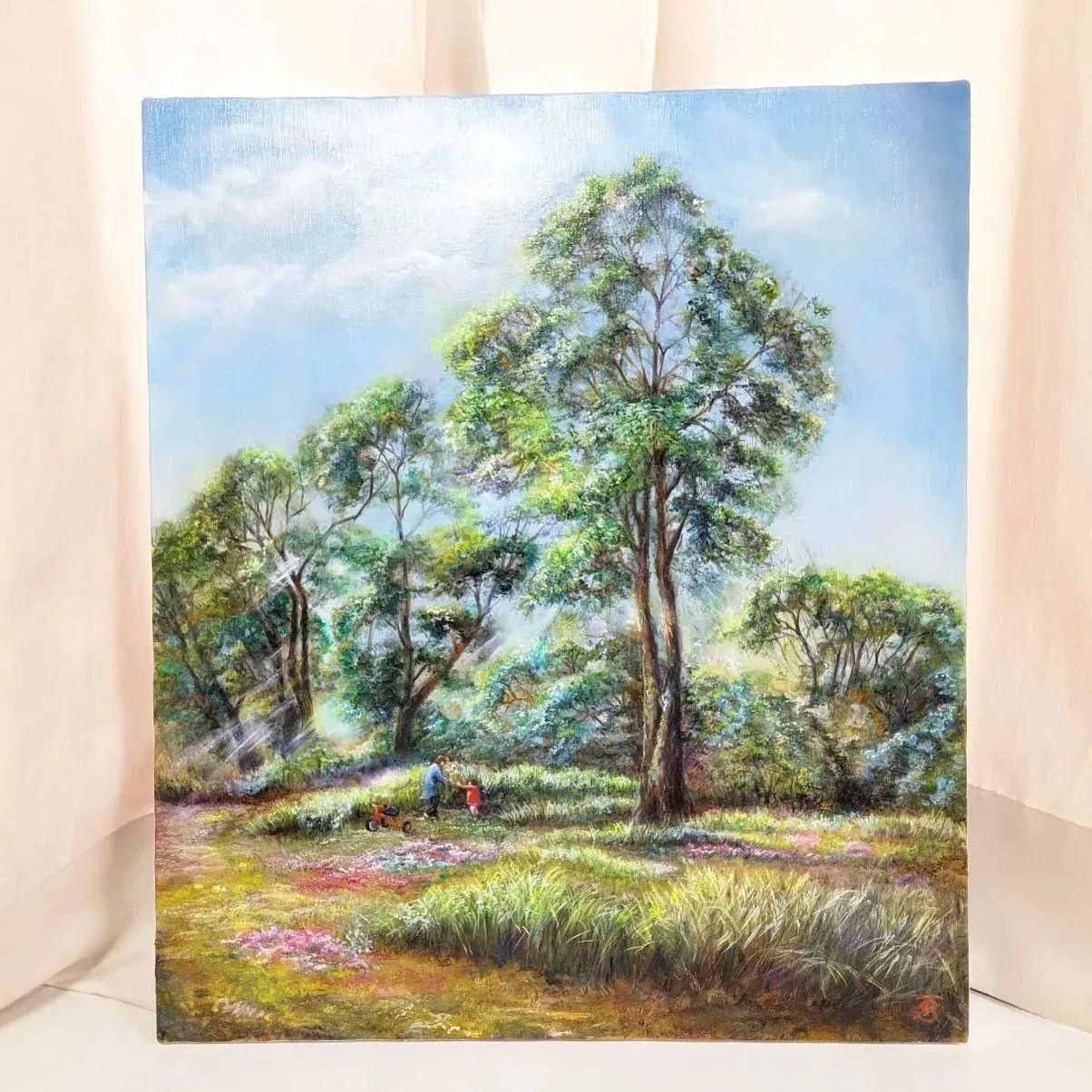 風景画 新緑風景画 painterTMK 真筆 一点もの ファインアート