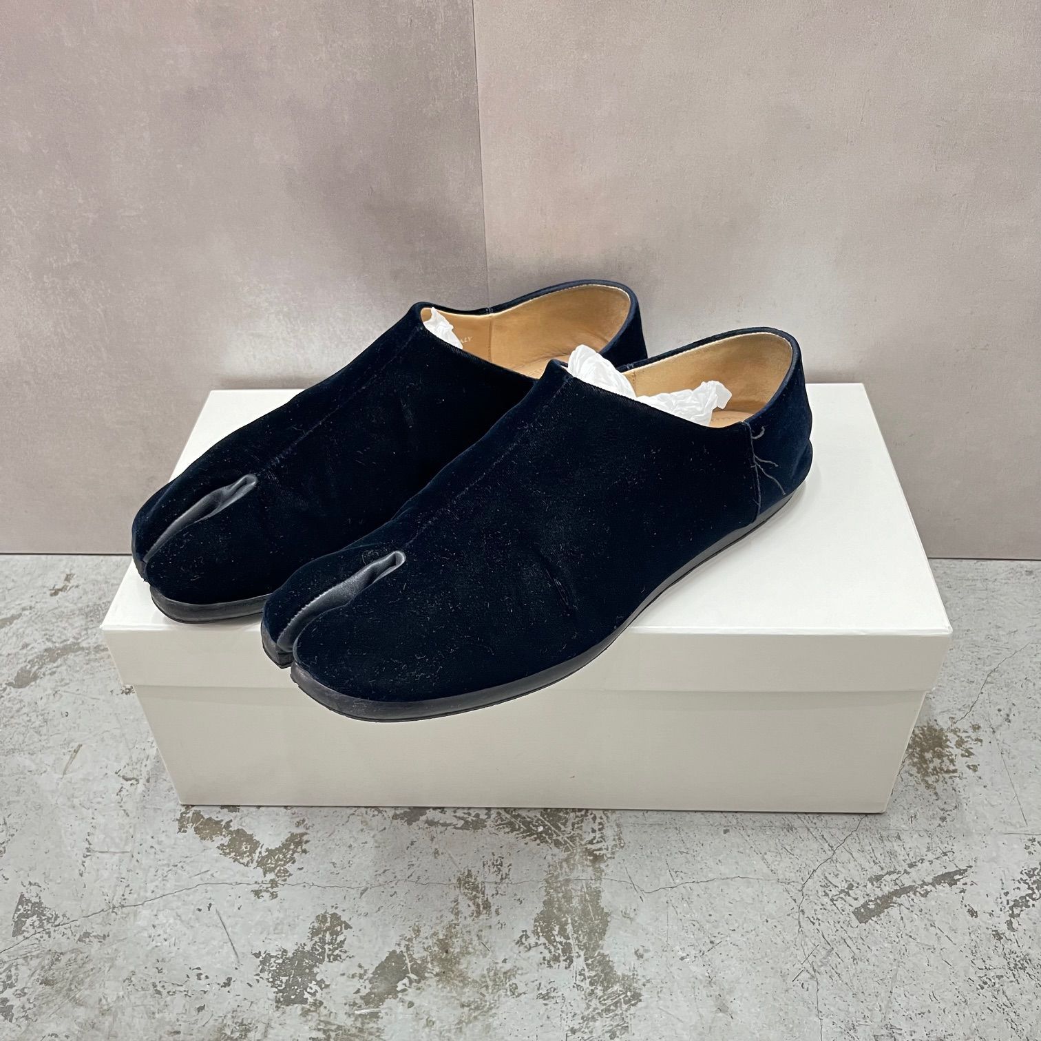 国内正規 Maison Margiela ベルベット 足袋 フラットシューズ メゾン 