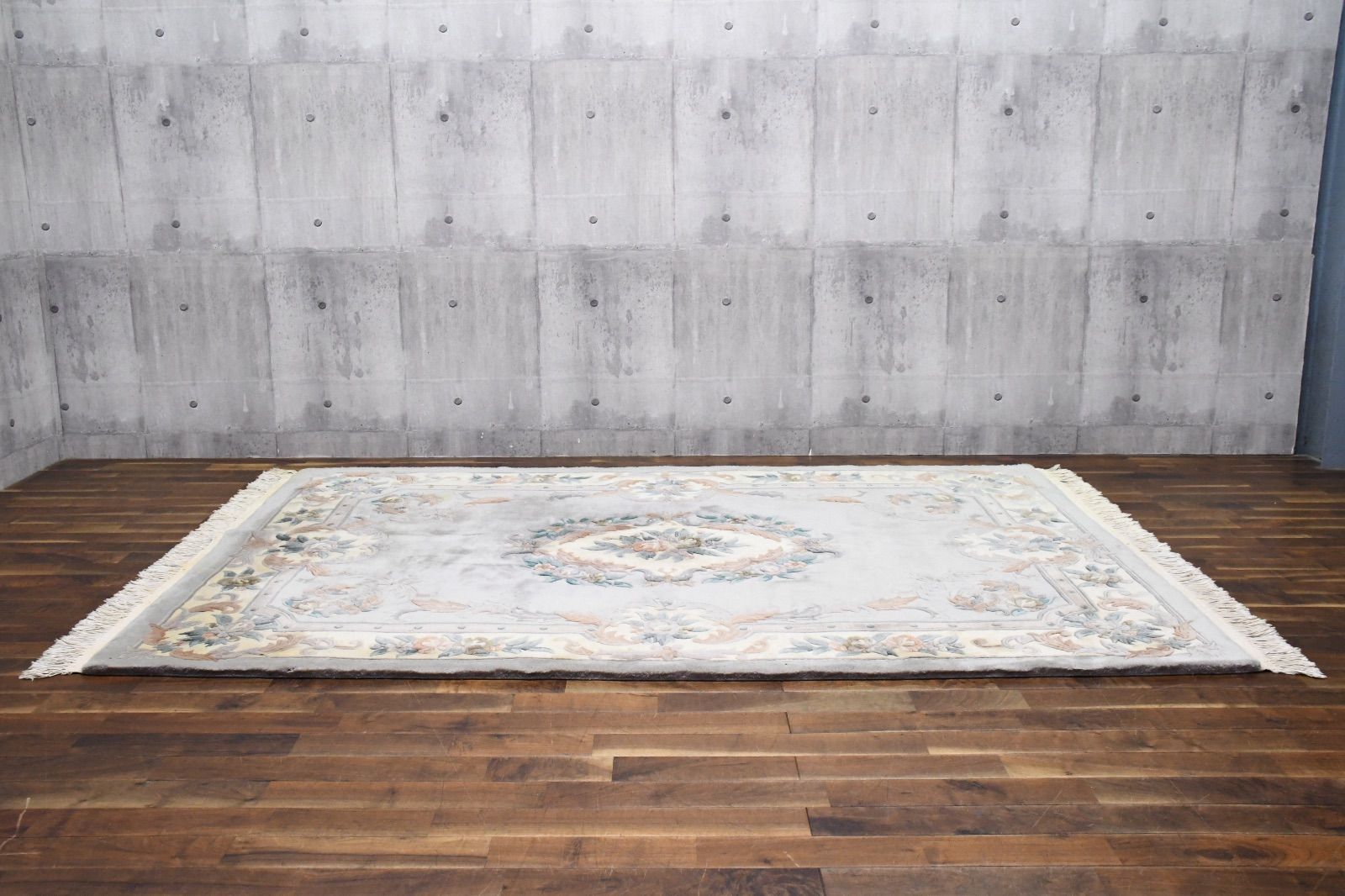 EJK27 最 中国緞通 ウール 250×170cm 大判 絨毯 カーペット 段通 中国美術 伝統工芸 敷物 ラグカーペット 検 アンティーク