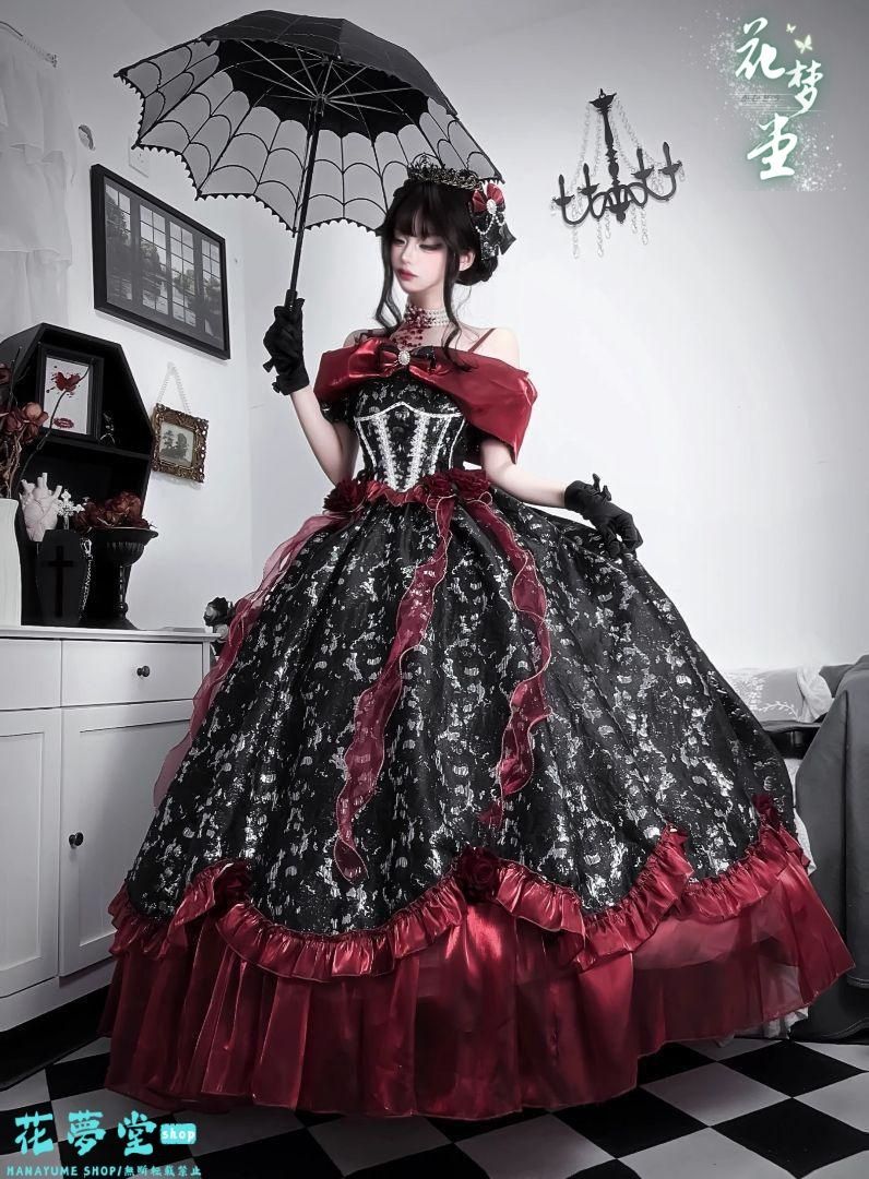 25年 ドレス コスプレ ロリータセット 仮装 オリジナル 洋服 ロリータ ワンピース 撮影会 舞台 イベント 花夢堂-312