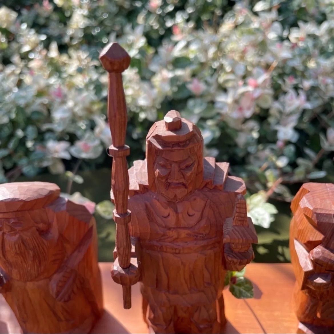 台座付き木彫り七福神 サイズ セール 9❌53❌17㎝（飾った状態) 木彫り