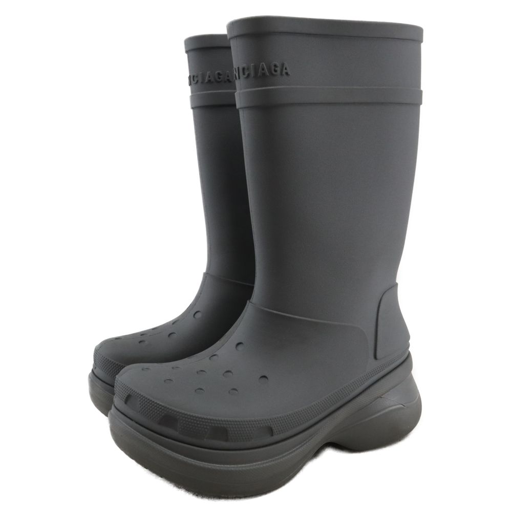 BALENCIAGA (バレンシアガ) ×CROCS RUBBER BOOTS クロックス ラバーブーツ レインブーツ グレー