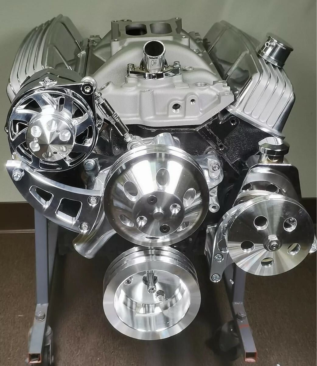 1901 クランクプーリー スモールブロック インパラ ローライダー スモールブロック エンジン プーリー & ブラケット キット SBC