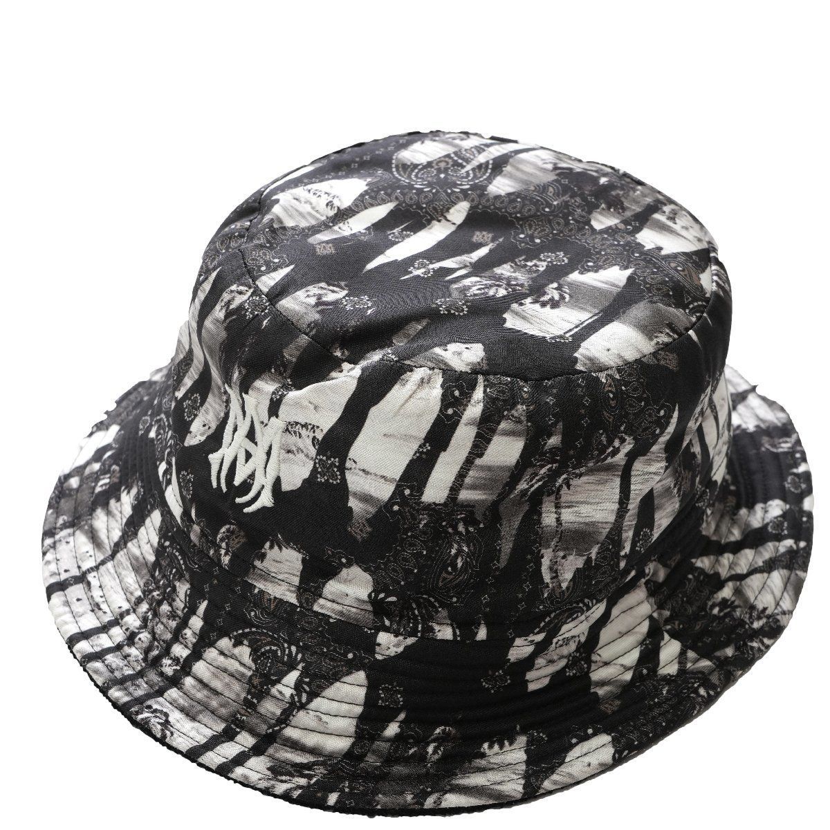 ◆ AMIRI ◆アミリ◆MA ロゴ バンダナ リバーシブル シルク バケット ハット 帽子◆ブラック 黒◆フリーサイズ◆BANDANA REVERSIBLE BUCKET HAT ♥ 正規品