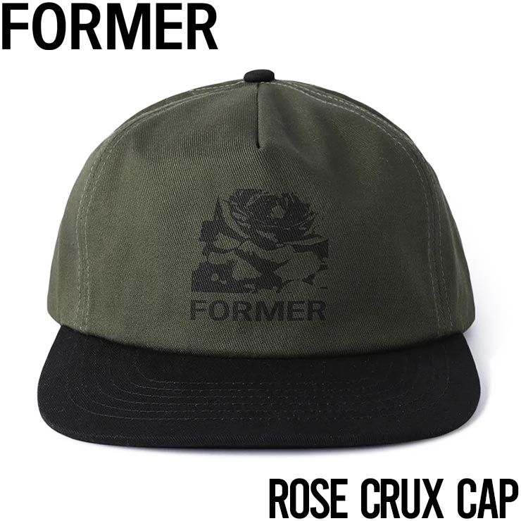 スナップバックキャップ 帽子 FORMER フォーマー ROSE CRUX CAP FHW-24212 OLIVE BLACK 日本代理店正規品