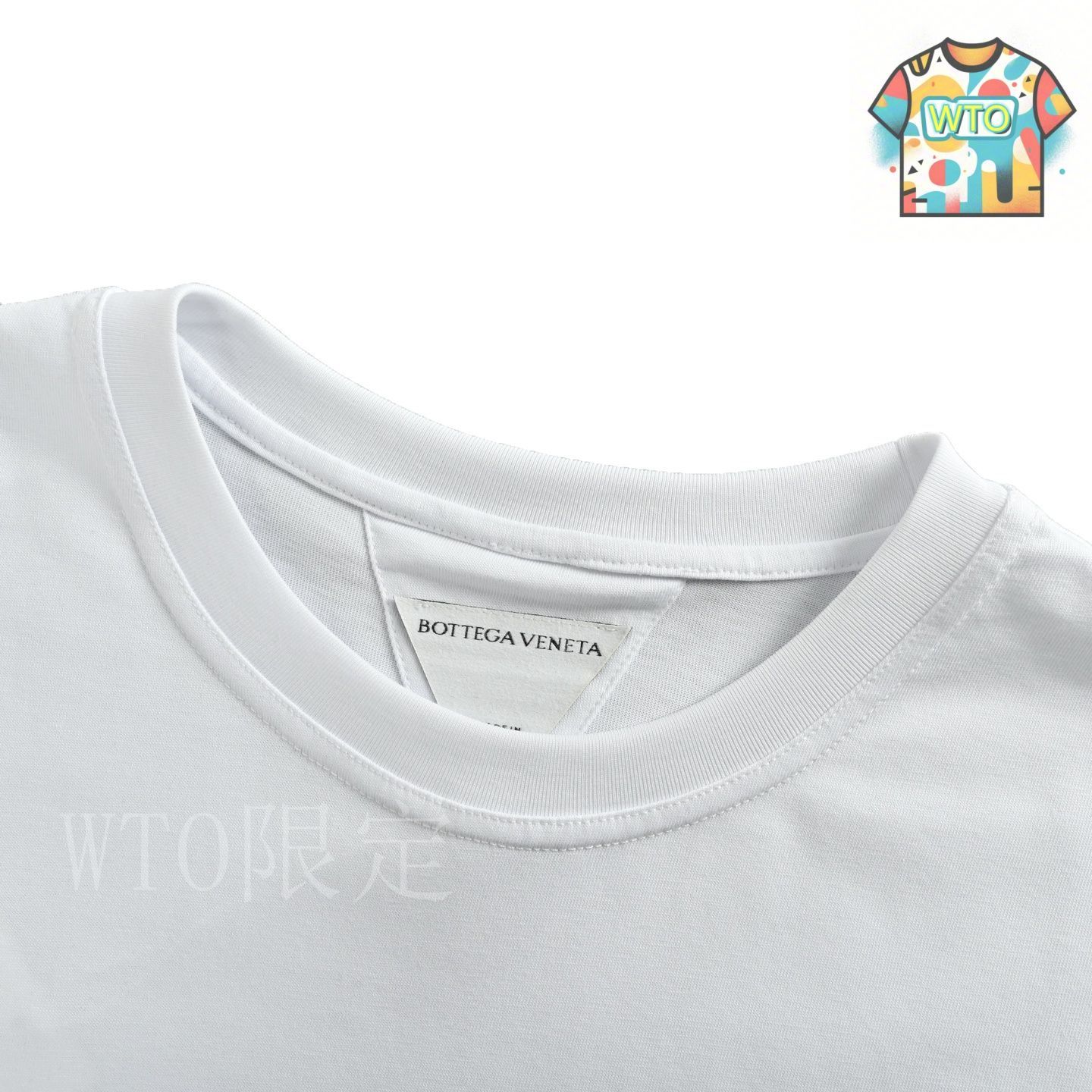 ★25SS BOTTEGA VENETA ホワイト シンプル コットン Ｔシャツ Embroidered cotton jersey T-shirt in white - Bottega Veneta