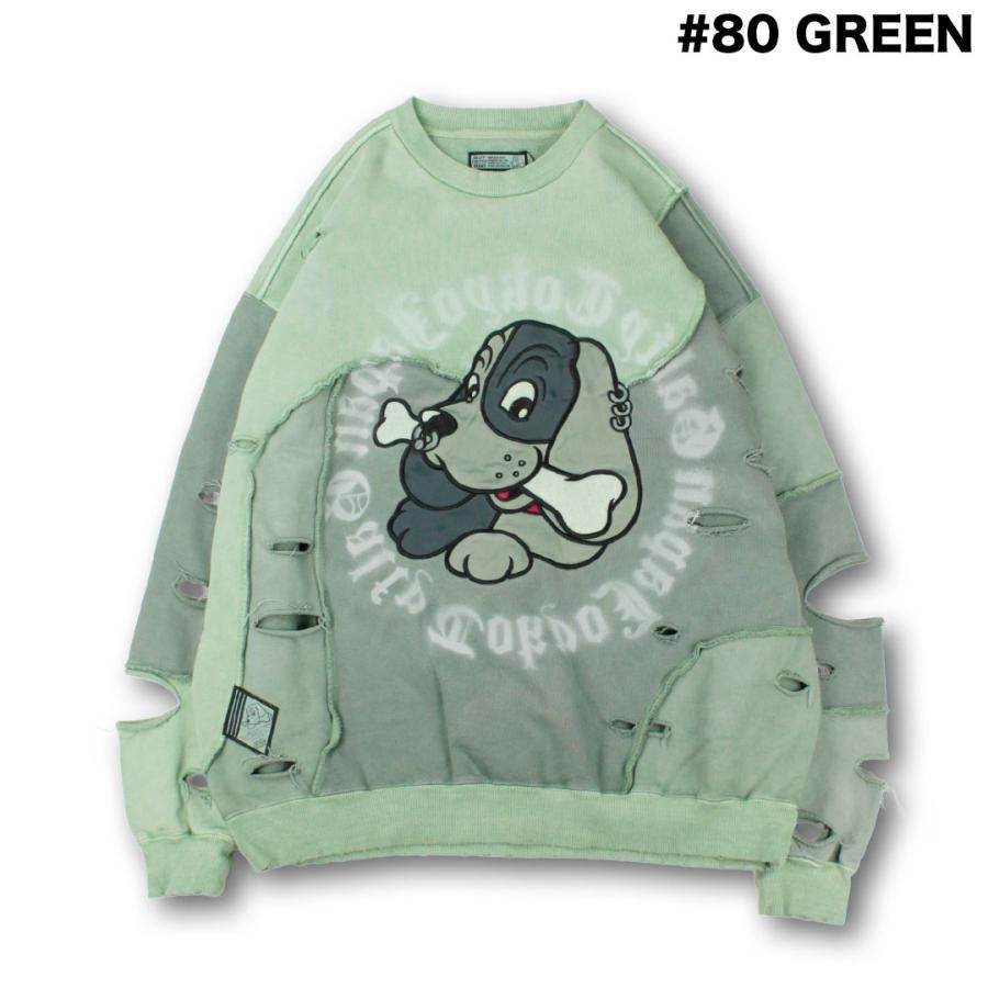 【GALFY/ガルフィー】ツギハギゾンビスウェット チャコール 中型犬 L GALFY ガルフィー ツギハギゾンビ スウェット トレーナー L 中型