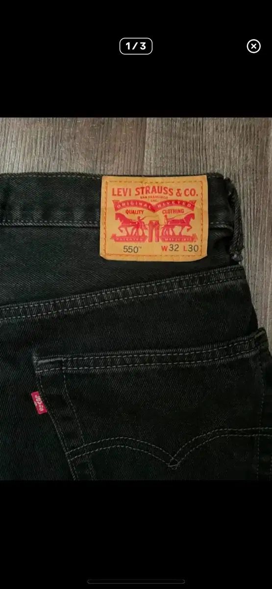 W32L30 LEVI S リーバイス 550 黒 デニム ジーンズ