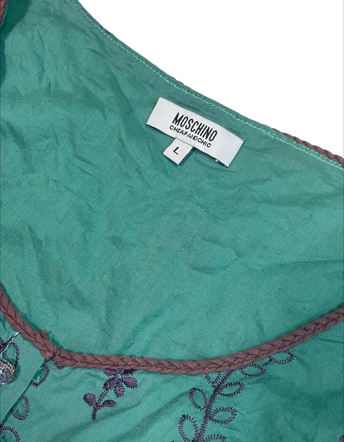 美品　MOSCHINO イタリア製 花柄刺繍ジャケット ワンピース セットアップ 2点セット花柄ワンピースデニムジャケット春夏秋着回し