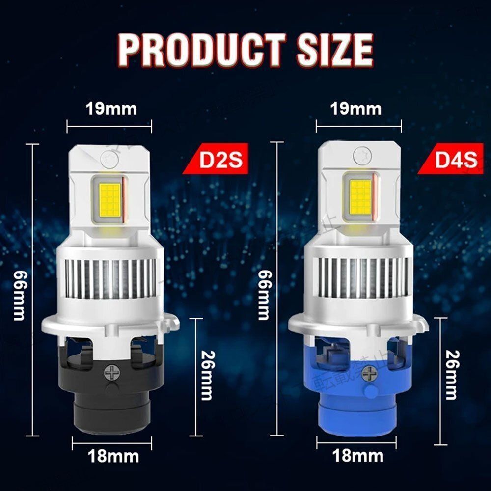 D2S D2R LED DC12V/24V対応 ヘッドライト 16000LM e-auto fun LEDヘッドライト D2S/D2R兼用 DC12V 16000ルーメン