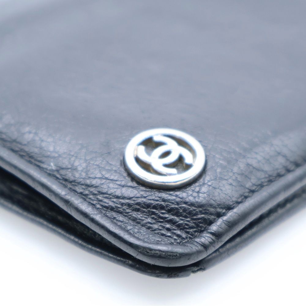 CHANEL シャネル ココマーク 長財布 ブラック レディース ブランド CHANEL (シャネル) COCO マーク 二つ折り長財布 カーフスキン
