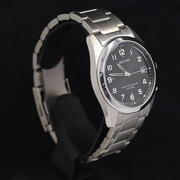 稼動 美品 シチズン レグノ H415-T017274 電波ソーラー 黒文字盤