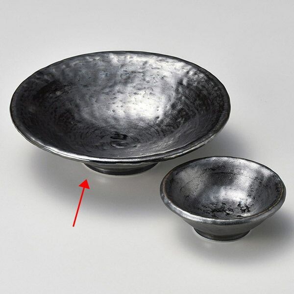 和食器 ユ019 138 銀彩刷毛巻5 5平鉢