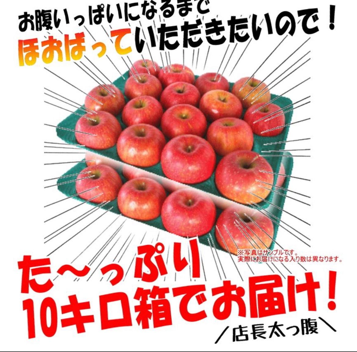本日限定価格！青森県産　サンふじりんご　家庭用・　箱込み10kg-4