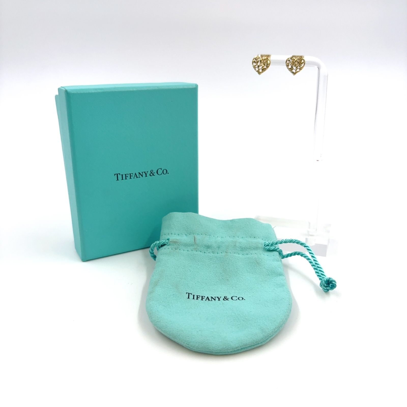 ティファニー オリーブ リーフ ハート ピアス イエローゴールド YG K18 Tiffany & Co. - Tiffany K18YGオリーブリーフハート ピアス希少