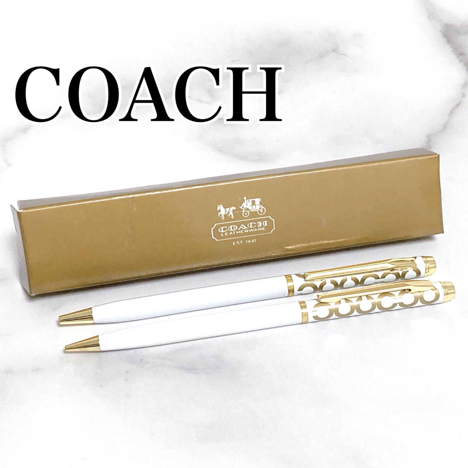 ☆ 【未使用に近い】　COACH コーチ　ボールペン　シャープペン　ノベルティ　非売品　レア　高級　ペンシル　ブランド　文房具　メンズ　レディース　 女性　婦人　カジュアル　フォーマル　オシャレ　プレゼント　ファッション（s241008）