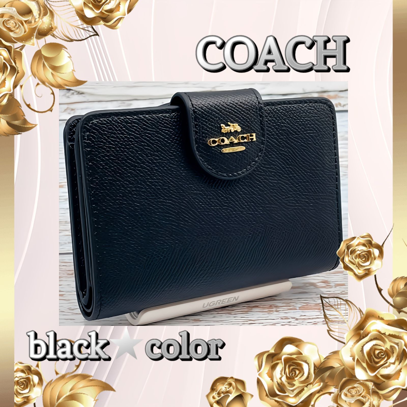 匿名配送 新品 ✳️ COACH コーチ ベージュカラー 折り財布