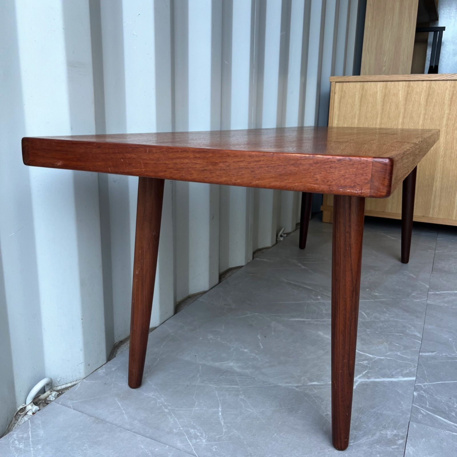 取付無料！おしゃれアンティーク家具 チーク材 天然無垢材ローテーブル