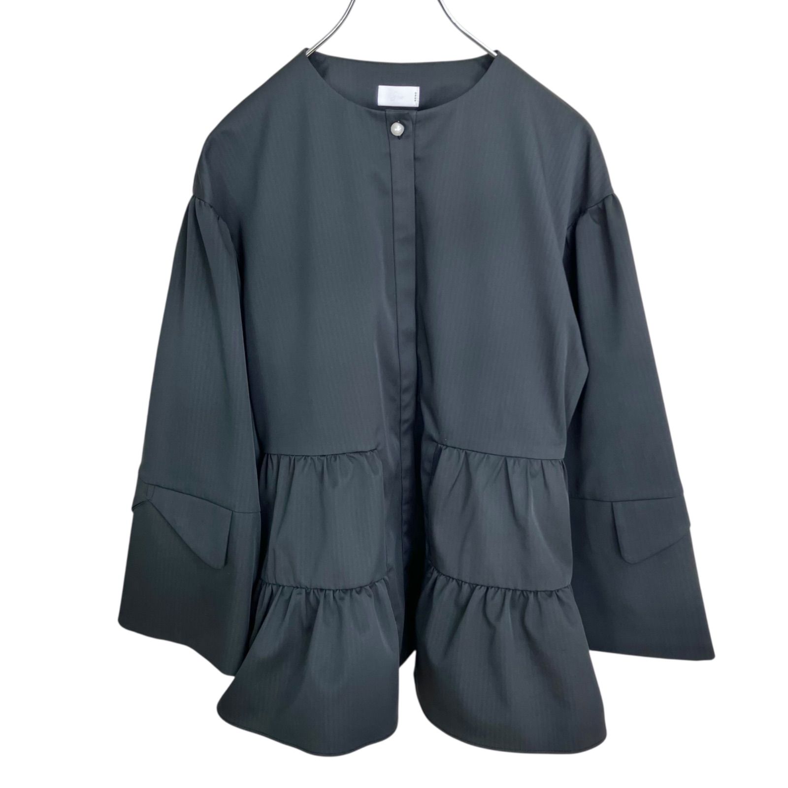 Sono サニーディライトジャケット パールボタン リボンティアードライトブルゾン F ブラック 黒 ソーノ ノー ジャケット ライトアウター S251JV012