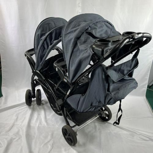 カトージ 二人乗りベビーカー 二人でゴーDX デニム(専用レインカバー付き) カトージ 二人乗りベビーカー 二人でゴーDX デニム 新生児から レイン
