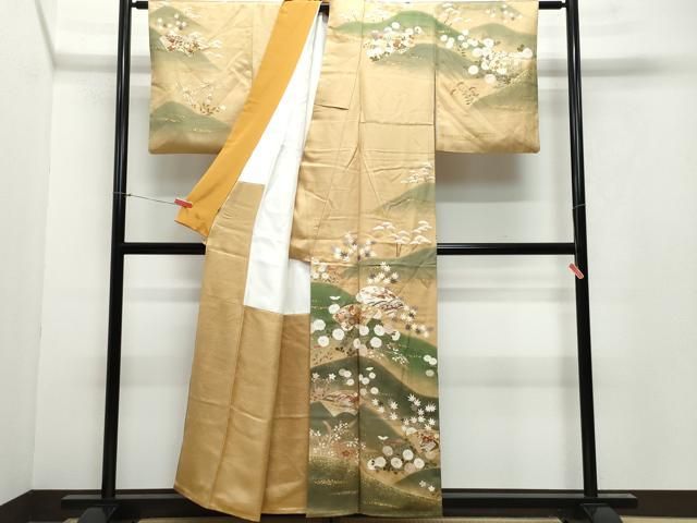 平和屋着物○訪問着 駒刺繍 地紙花車文 金銀彩 ますいわ屋扱い 正絹