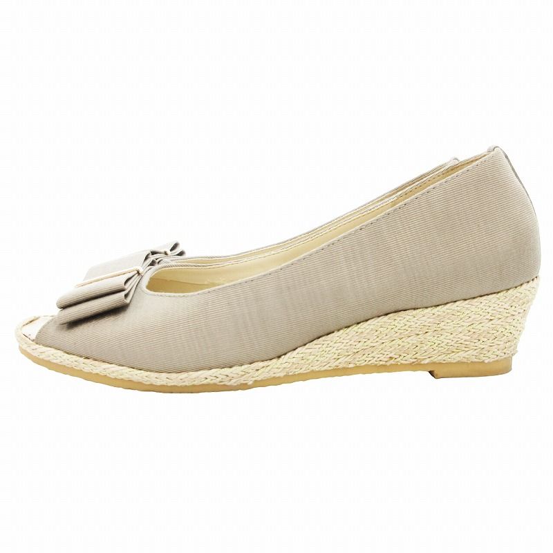 ダイアナ　新品　おリボン　オープントゥパンプス ダイアナ DIANA パンプス オープントゥ リボン ウェッジソール