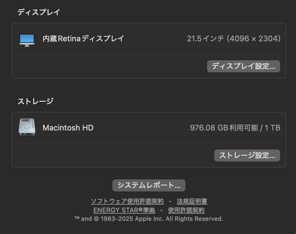 iMac（Retina 4K，21.5インチ，2019）HDD1TB/8GB〈MRT32J/A〉⑤ iMac