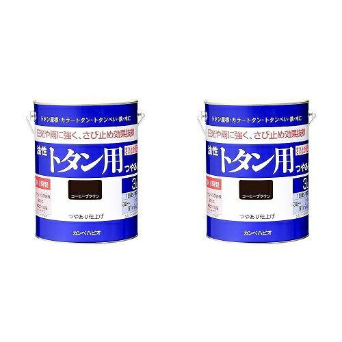 ＫＡＮＳＡＩ カンペ 油性トタン用３Ｌコーヒーブラウン 2缶セット