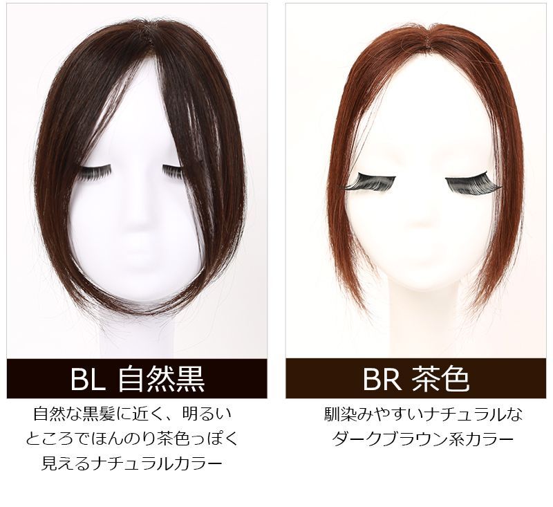 ウィッグ/エクステ私元気 人毛 部分ウィッグ【25cm】 人毛 ウィッグ つむじ ヘアピース 黒髪