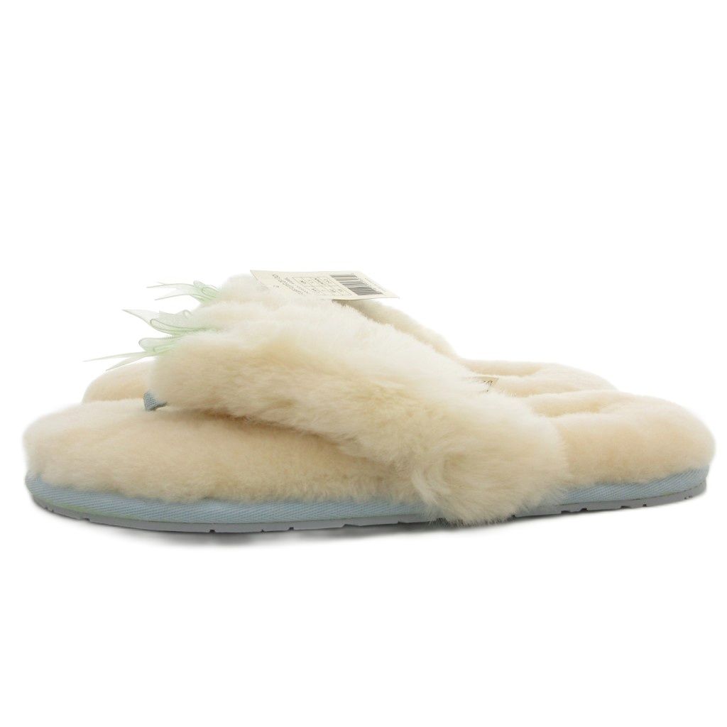 アグ オーストラリア UGG australia FLUFF FLIP FLOP I DO! トングサンダル フリップフロップ シープスキン ファー 24cm オフホワイト ブルー |UO