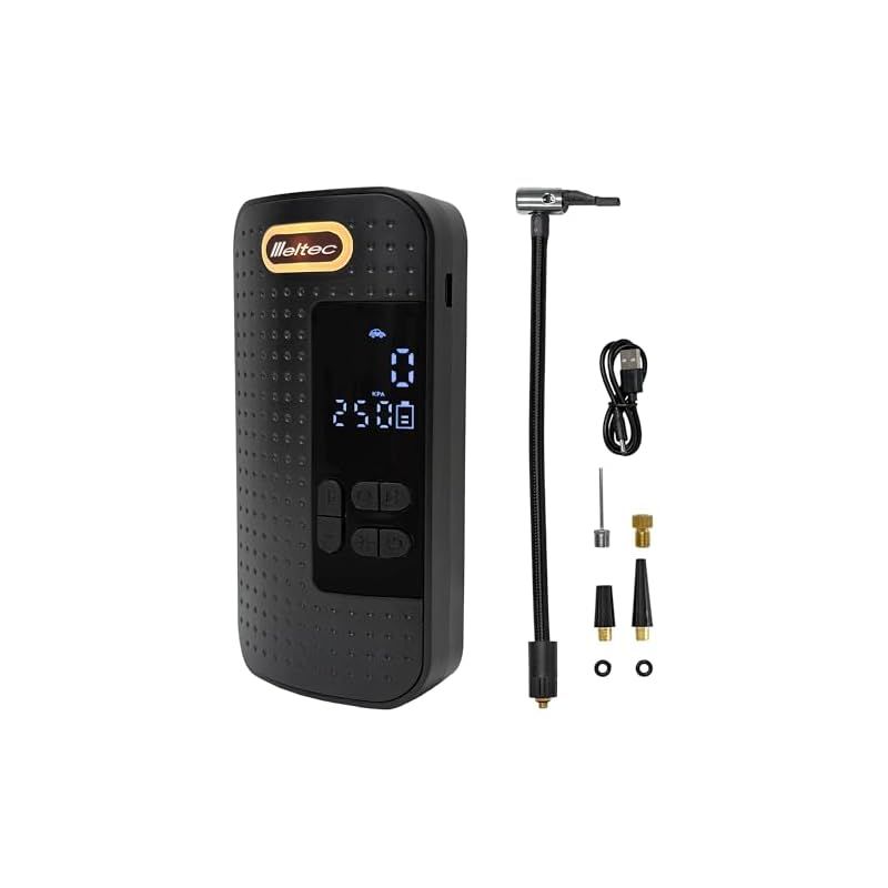 メルテック Meltec 充電式エアーコンプレッサー 片手でラクラク LEDライト付き ノズル5種類付属 ML-290 0