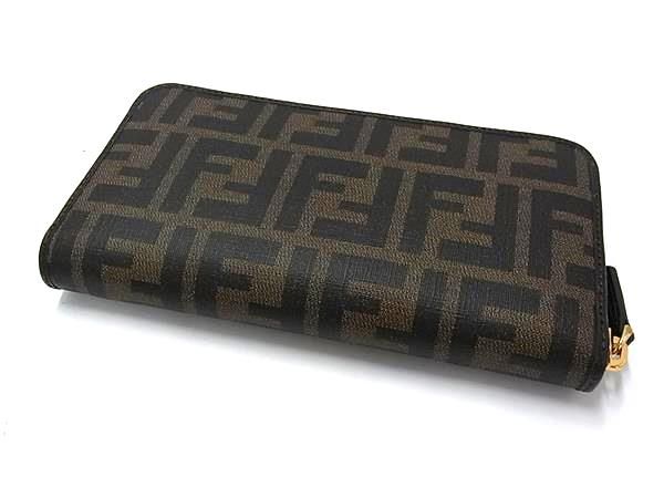 ■新品■未使用■ FENDI フェンディ ズッカ柄 PVC×レザー ラウンドファスナー 長財布 ウォレット 小銭入れ ブラウン系 FP1656 □新品□未使用□ FENDI フェンディ ズッカ柄 PVC×レザー ラウンド