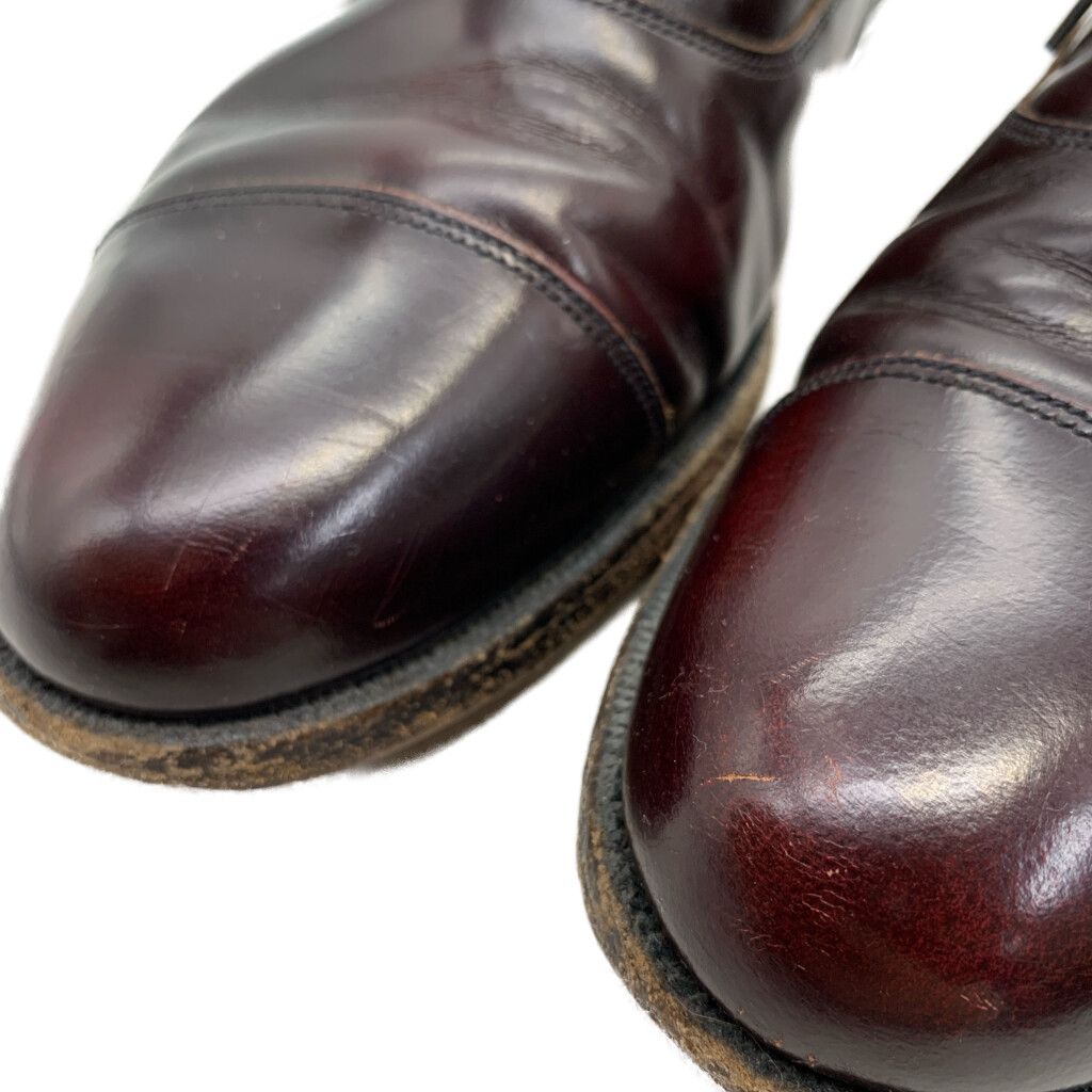 70～80年代 FLORSHEIM フローシャイム ストレートチップ 内羽根式 レザーシューズ ワインレッド (メンズ 9 1/2 D) 中古 古着 KA1904 70～80年代 FLORSHEIM フローシャイム ストレートチップ 内羽根式