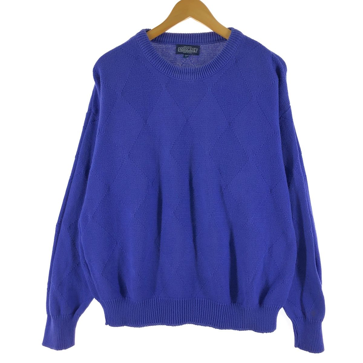 古着 LANDS’END コットンニットセーター メンズL/eaa371150