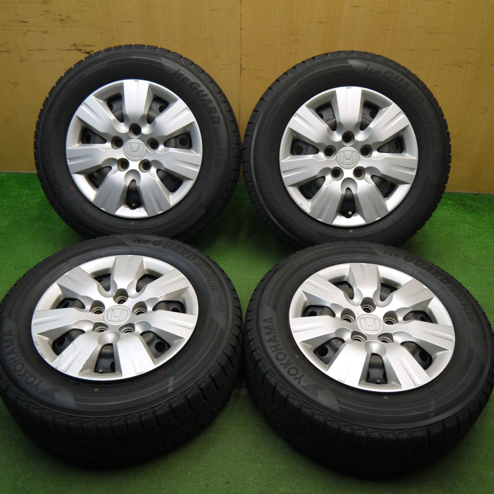 バリ溝 9.5分 ホンダ ステップワゴン 純正 スチール 205|65R15 スタッドレス ヨコハマ アイスガード iG50 プラス 15インチ PCD114.3|5H 5050912Hス
