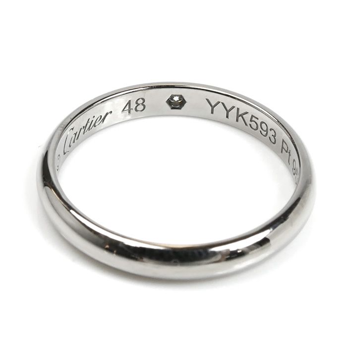 CARTIER カルティエ Pt950プラチナ 1895 ウェディング 1Pダイヤ リング 指輪 B4057748 ダイヤモンド 8号 48 2.8g レディース FORTGASGNV_COM_BR