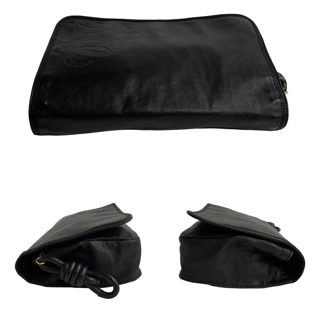 【美品】LOEWE ロエベ ナッパーレザー アナグラム クラッチバッグ LOEWE/ロエベ】パンチング アナグラム ナッパレザー ショルダー